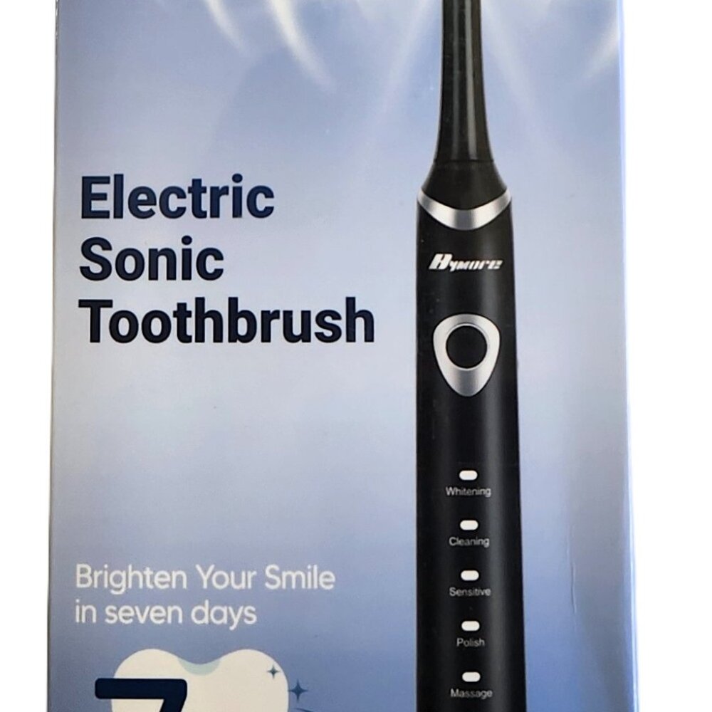 Bymore Electric Sonic Toothbrush with 8 Replacement Brushes - Black